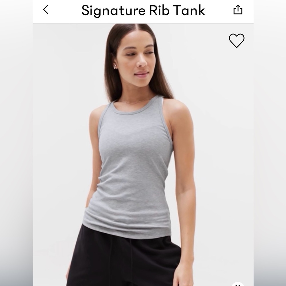 Athleta Signature Rib Tank - light beige Women’s Ribbed Tank Top. size M.